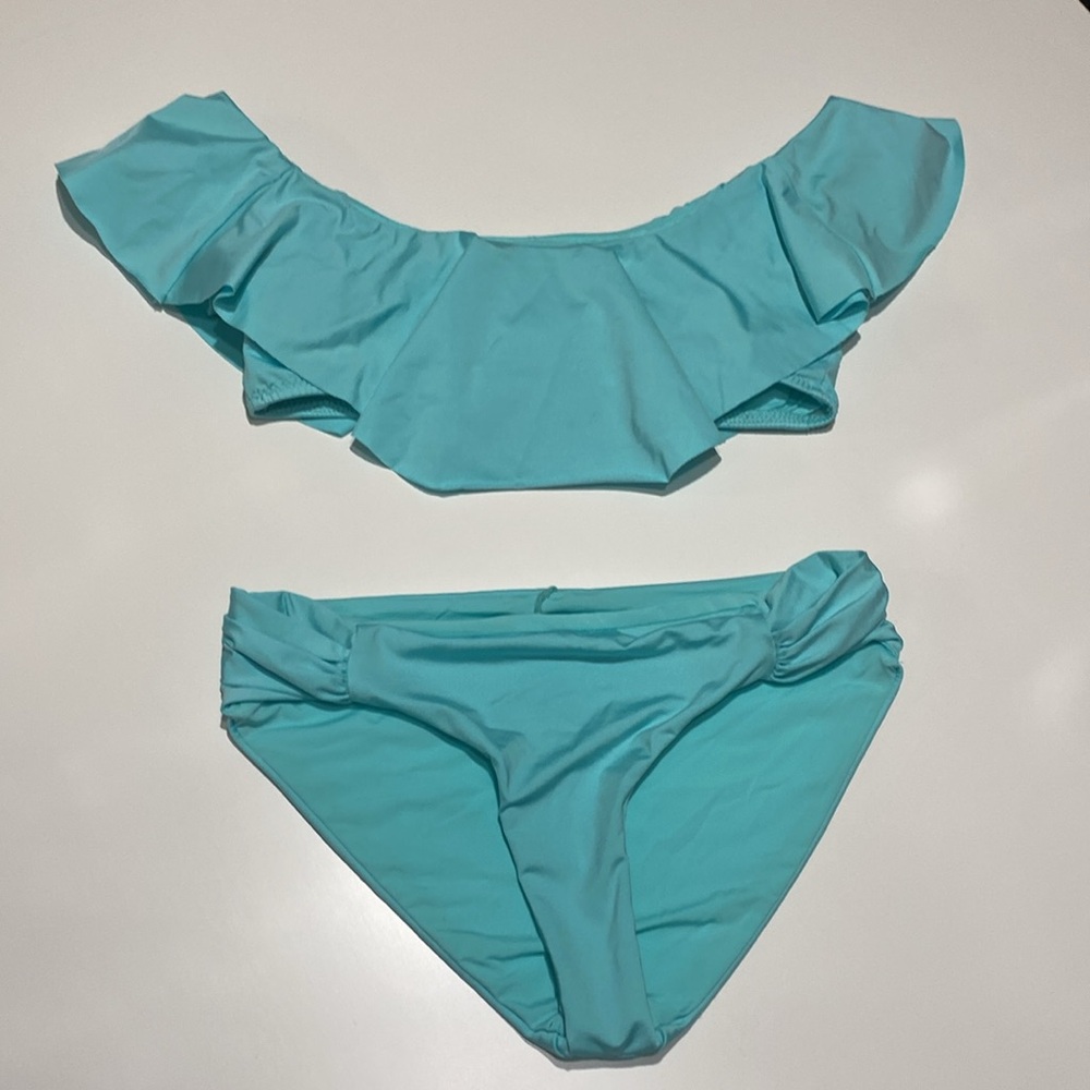 Trina Turk Getaway Off The Shoulder Bandeau Bikini Set - Picture 10 of 16